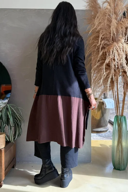 Agata Longline Split Side Knit Chocolate